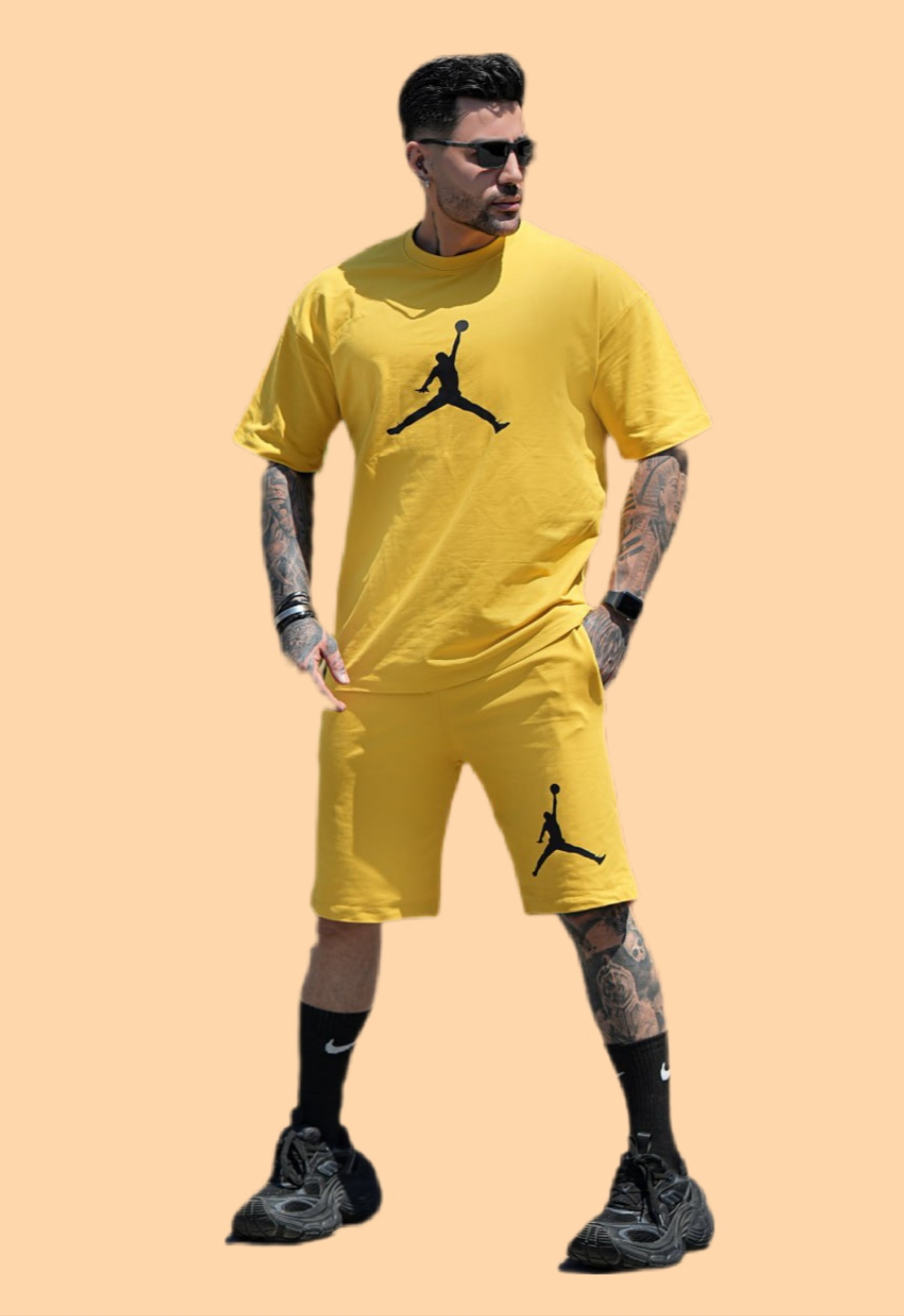 تیشرت و شلوارک پارچه دو نخ